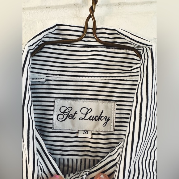 Get Lucky Striped Button Down with Gold Animal Accents - Picture 4 of 6